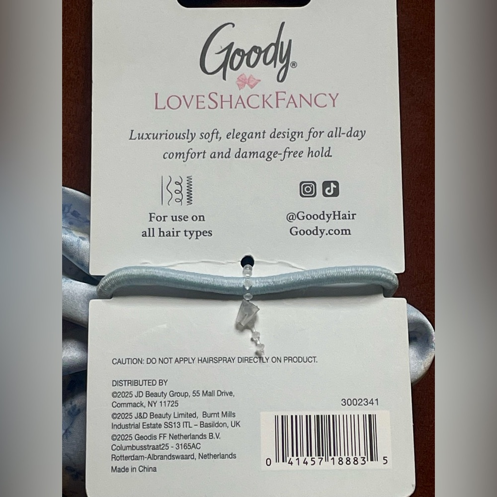 BNWT! Goody X LoveShackFancy 😻🩵🤍🌸 Flower Elastic Hair Tie,Everblooming Rosettes🩵 - Picture 5 of 7